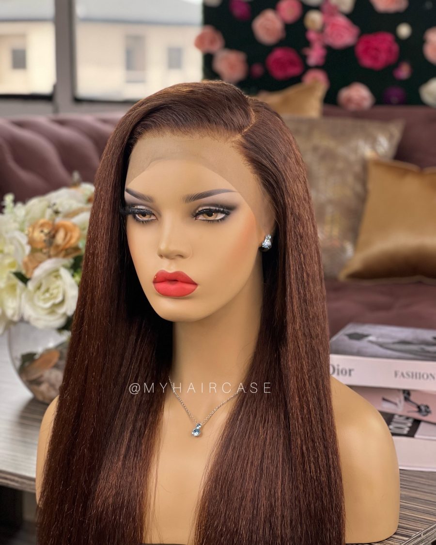Full Lace Kinky Straight Wig Haircase